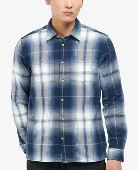 Мужская рубашка haversthwaite с длинным рукавом на пуговицах Barbour, синий