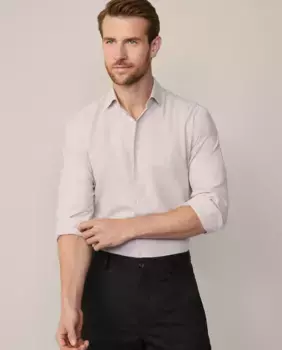 Мужская рубашка индивидуального кроя в меланжевую полоску Hackett, светло-коричневый