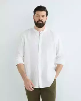 Мужская рубашка из 100% льна, спортивные большие размеры Emidio Tucci, белый