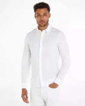 Мужская рубашка из эластичной ткани приталенного кроя Calvin Klein Jeans, белый