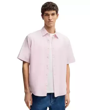 Мужская рубашка из хлопка Oxford Regular-Fit Hugo Boss, розовый