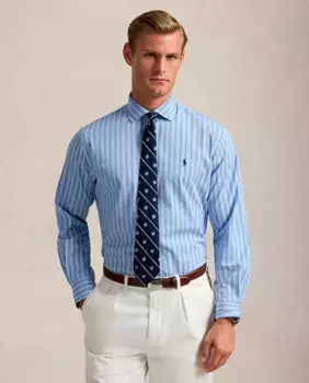 Мужская рубашка из хлопка, прямого кроя Polo Ralph Lauren, голубой