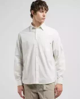 Мужская рубашка из хлопка прямого кроя с длинным рукавом Replay, белый