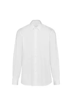 Мужская рубашка из хлопка стрейч Prada, белый