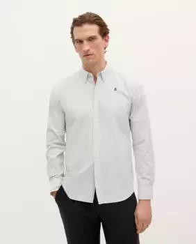 Мужская рубашка из хлопка в полоску, прямого кроя Scalpers, бежевый