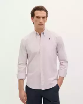 Мужская рубашка из хлопка в полоску, прямого кроя Scalpers, розовый