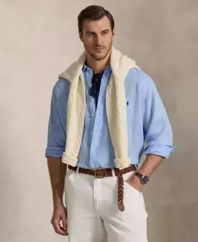 Мужская рубашка из льна Big & Tall Polo Ralph Lauren, синий