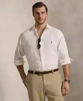 Мужская рубашка из льна Big & Tall Polo Ralph Lauren, белый