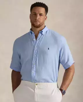 Мужская рубашка из льна Big & Tall Polo Ralph Lauren, синий