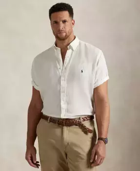 Мужская рубашка из льна Big & Tall Polo Ralph Lauren, белый
