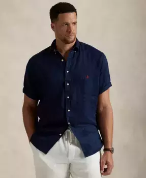 Мужская рубашка из льна Big & Tall Polo Ralph Lauren, синий
