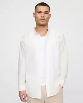 Мужская рубашка из льна и хлопка Gap, белый