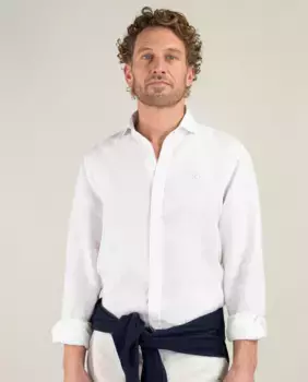 Мужская рубашка из льняного шамбрэ El Ganso, белый