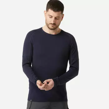 Мужская рубашка из мериноса с длинным рукавом - MT500 FORCLAZ, цвет blau