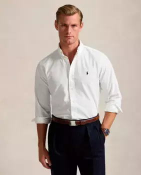 Мужская рубашка из микровельвета стандартного кроя Polo Ralph Lauren, белый