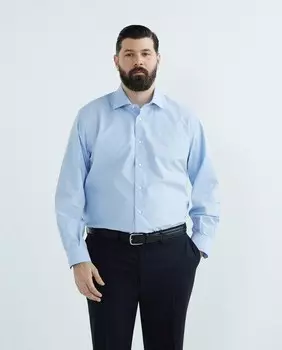 Мужская рубашка из однотонного поплина больших размеров Emidio Tucci, синий