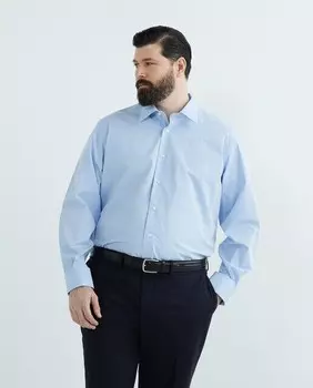 Мужская рубашка из однотонного поплина больших размеров Emidio Tucci, синий