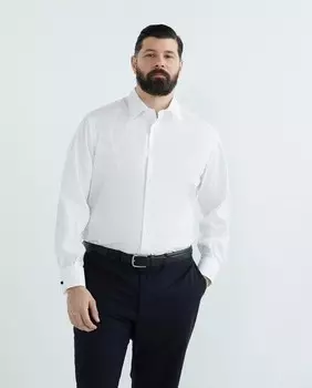 Мужская рубашка из однотонного поплина больших размеров Emidio Tucci, белый