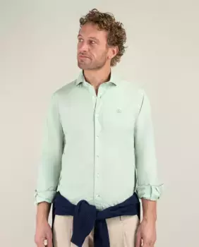 Мужская рубашка из окрашенного в готовом виде поплина El Ganso, зеленый