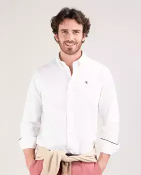 Мужская рубашка из окрашенного в готовом виде хлопка El Ganso, белый