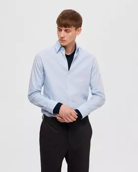 Мужская рубашка из органического хлопка Selected, светло-синий