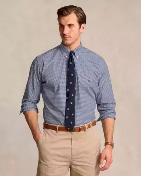 Мужская рубашка из поплина Classic подходит для больших размеров Polo Ralph Lauren, синий
