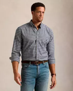 Мужская рубашка из поплина Classic подходит для больших размеров Polo Ralph Lauren, цвет Gris Metalizado
