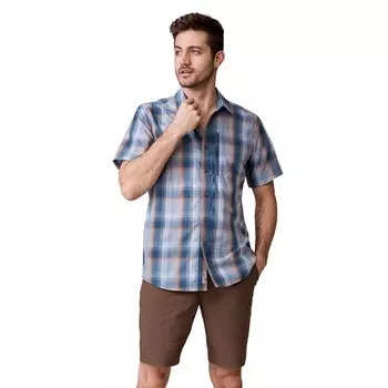 Мужская рубашка из поплина Free Country с короткими рукавами, цвет Dried Sage Plaid