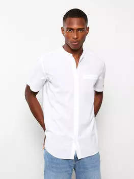 Мужская рубашка из поплина стандартной посадки с короткими рукавами LCW Casual