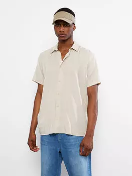 Мужская рубашка из поплина стандартной посадки с короткими рукавами LCW Casual