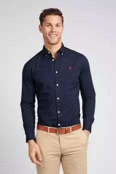 Мужская рубашка из поплина стрейч U.S. Polo Assn, синий