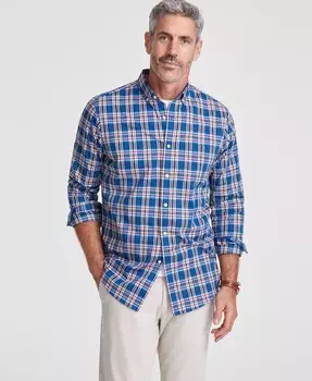 Мужская рубашка из поплина в клетку Tonno Club Room, синий