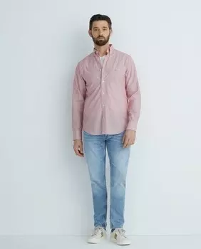 Мужская рубашка из поплина в тонкую полоску Gant, красный