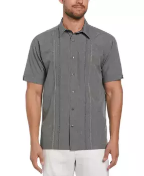 Мужская рубашка из шамбре с геометрической вышивкой Geo Cubavera, серый