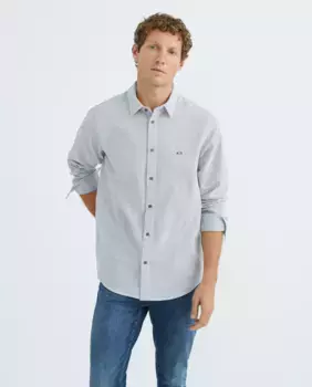 Мужская рубашка из ситца в полоску regular fit Armani Exchange, темно-синий
