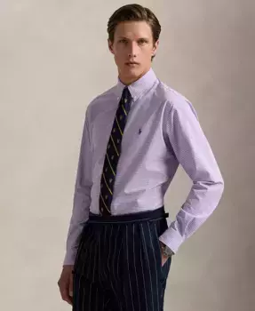 Мужская рубашка из стретч-поплина в клетку, приталенного кроя Polo Ralph Lauren, мультиколор