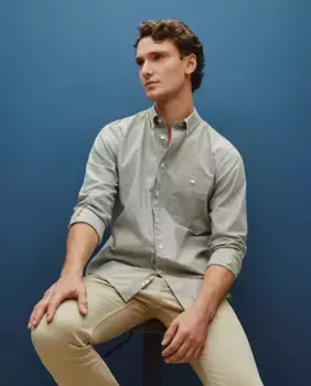 Мужская рубашка из ткани Оксфорд Dustin, темно-зеленый