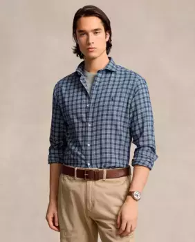 Мужская рубашка из твила стандартного кроя Polo Ralph Lauren, темно-синий