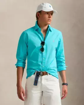 Мужская рубашка из твила, стандартный крой Polo Ralph Lauren, цвет Laguna Azul