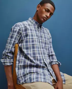 Мужская рубашка из ворсованного поплина Dustin, синий