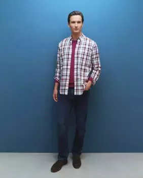 Мужская рубашка из ворсовой ткани Dustin, бордовый