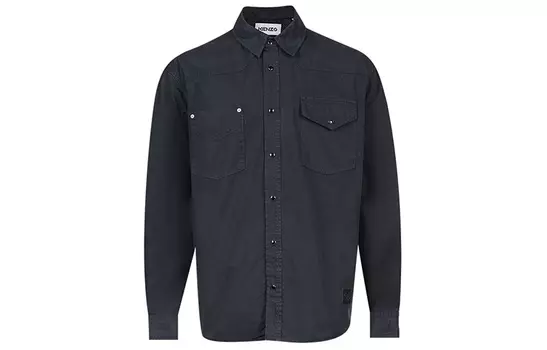 Рубашка мужская Kenzo с карманами, черный