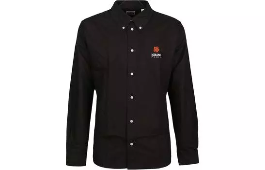 Рубашка мужская Kenzo с цветком, черный