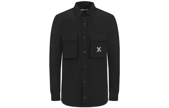 Рубашка мужская Kenzo с логотипом на кармане, черный