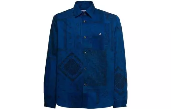 Рубашка мужская Kenzo с узором, темно-синий