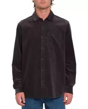 Мужская рубашка классического гладкого кроя черного цвета Volcom