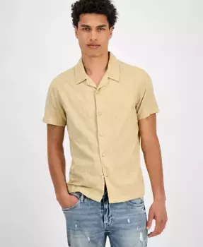 Мужская рубашка классического кроя Dobby GUESS, коричневый