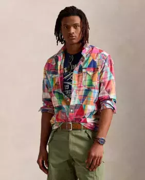 Мужская рубашка классического кроя из хлопка Polo Ralph Lauren, мультиколор