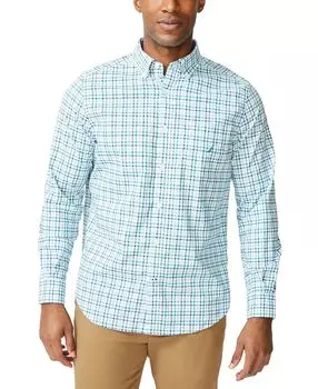 Мужская рубашка классического кроя из поплина с длинными рукавами в мелкую клетку Nautica, мульти