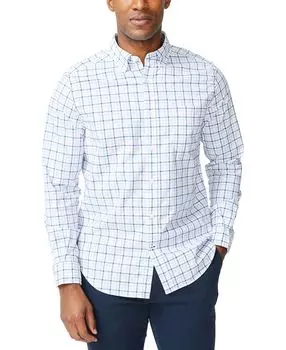 Мужская рубашка классического кроя из поплина с длинными рукавами в мелкую клетку Nautica, мульти